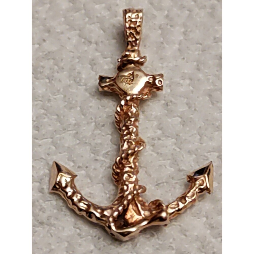 14 K Gold Anchor Pendant 36.5 MM X 22 MM 4.41 G - Picture 2 of 4